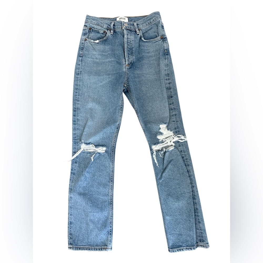 AGOLDE Riley High Rise Straight Crop Jeans Button Fly Size 25